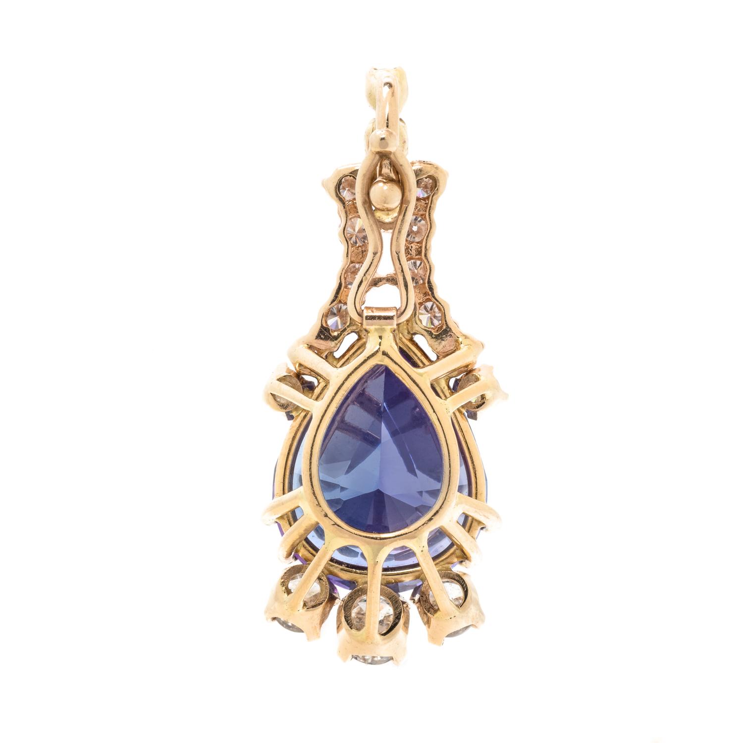TANZANITE AND DIAMOND PENDANT