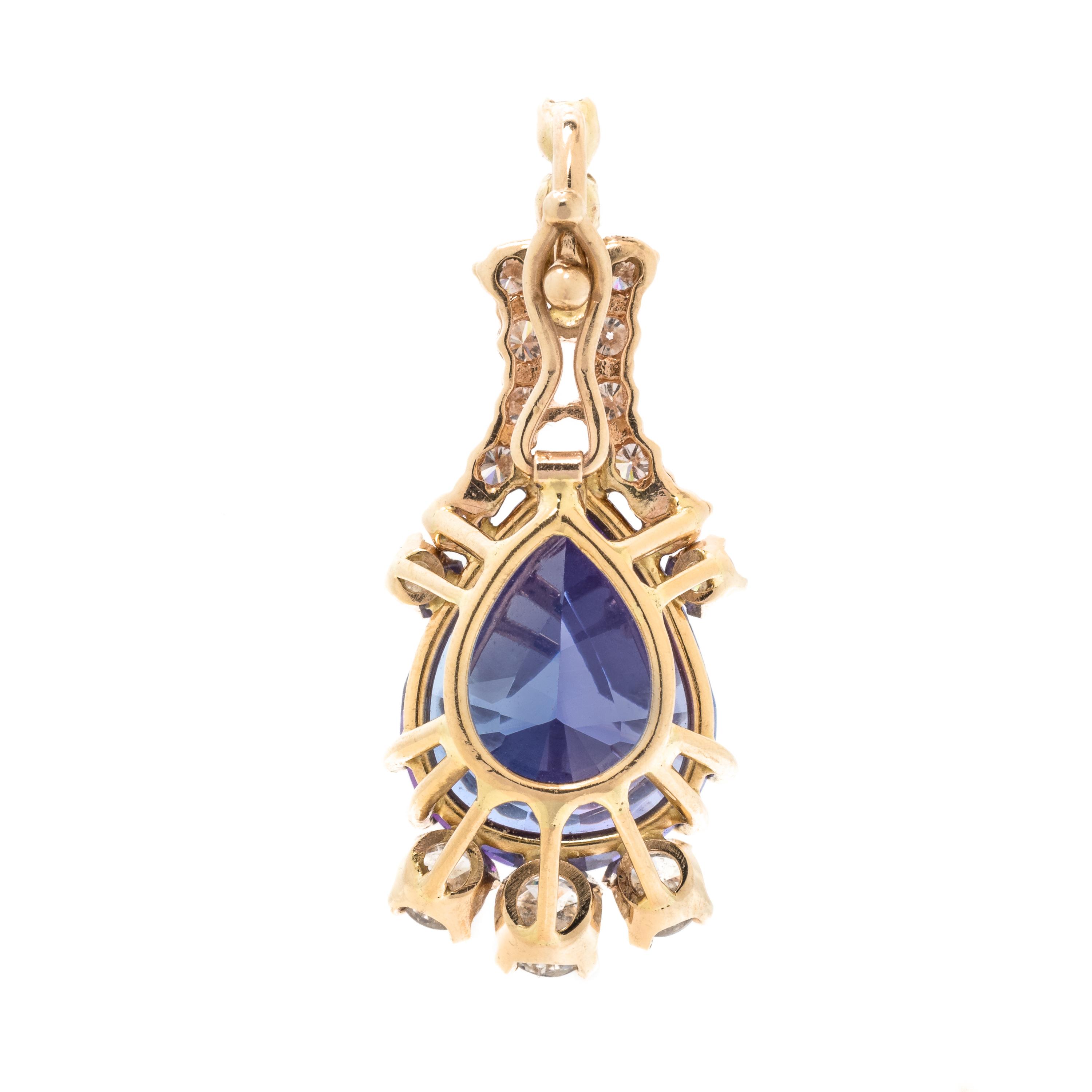 TANZANITE AND DIAMOND PENDANT