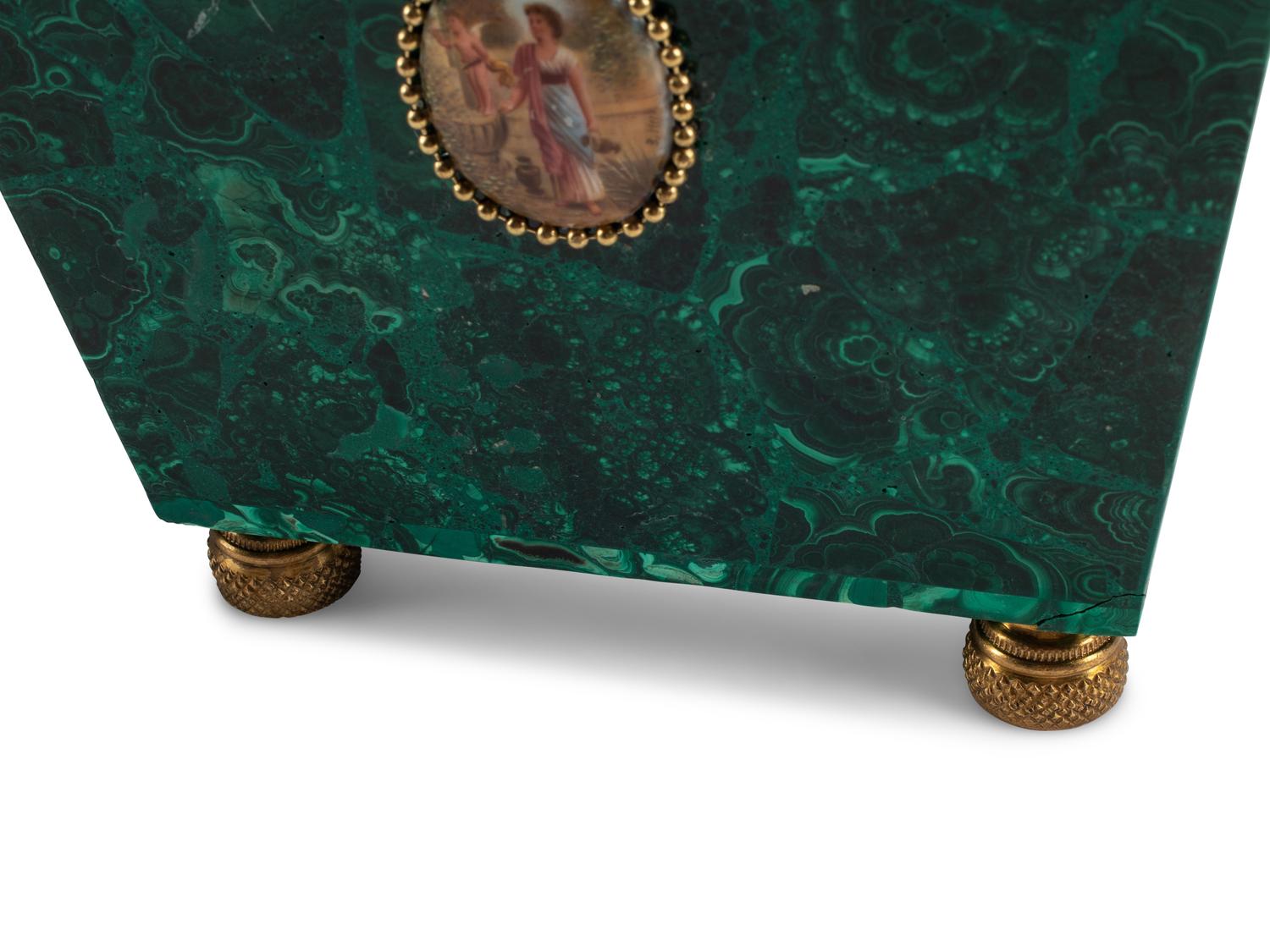 A Pair of Malachite Jardinières