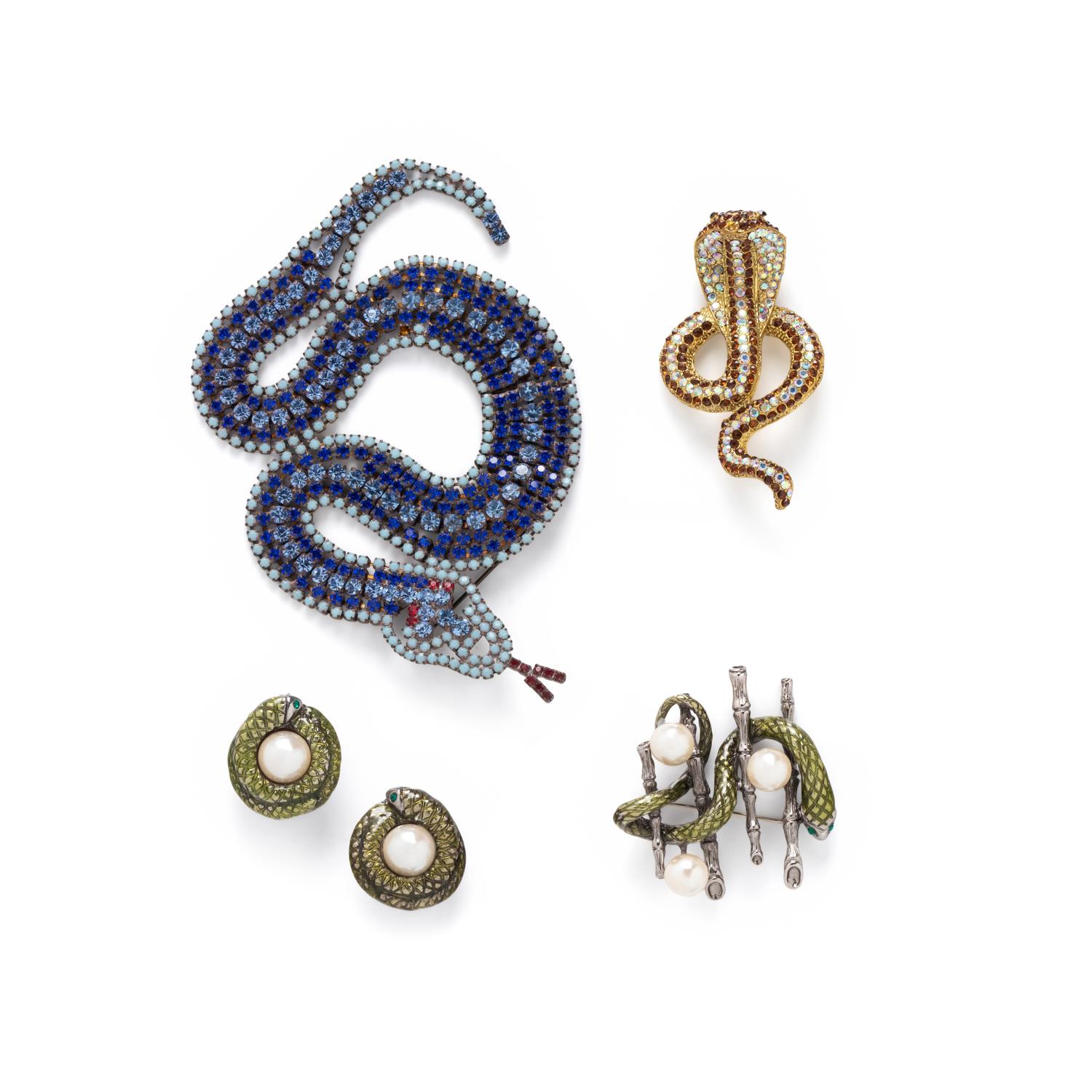 COLLECTION OF SNAKE MOTIF COSTUME JEWELRY