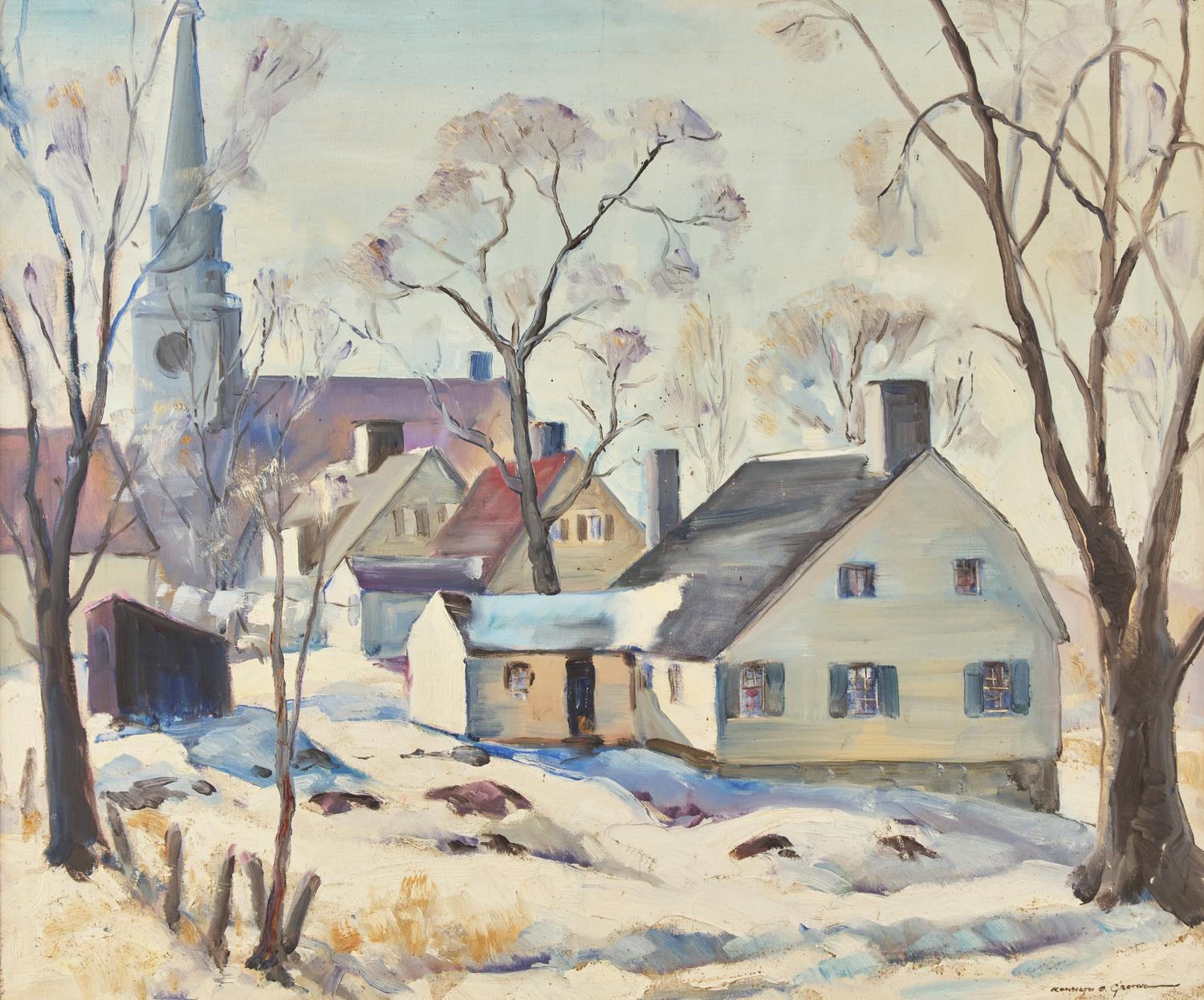Connecticut Village in Winter