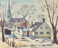 Connecticut Village in Winter