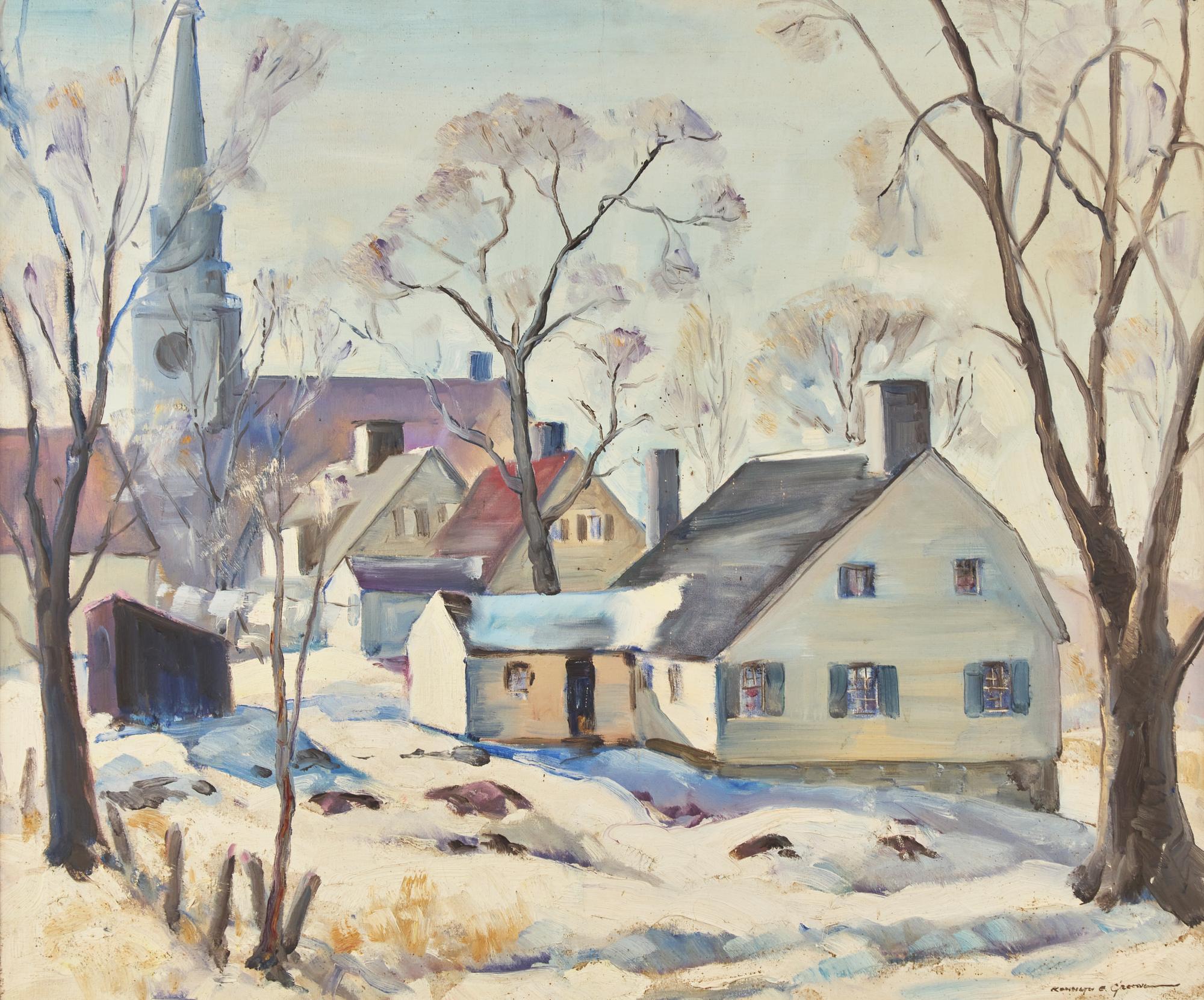 Connecticut Village in Winter
