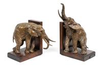 Ary-Jean-Leon Bitter, (French, 1883-1973), Elephants (pair of works)
