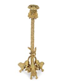 Two Pairs of Cast Metal Candlesticks