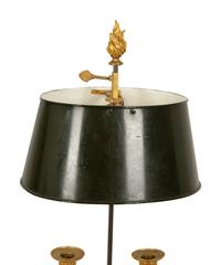 Two French Empire Style Gilt Metal Bouillotte Lamps