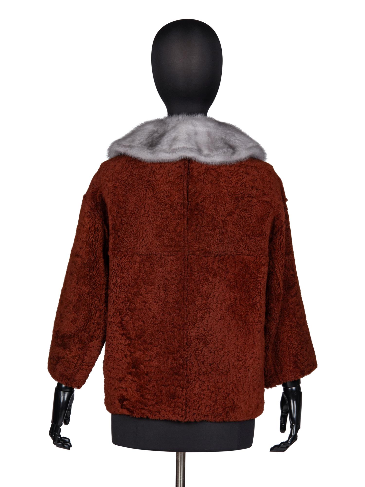 PRADA, MINK COLLAR & SHEARLING JACKET