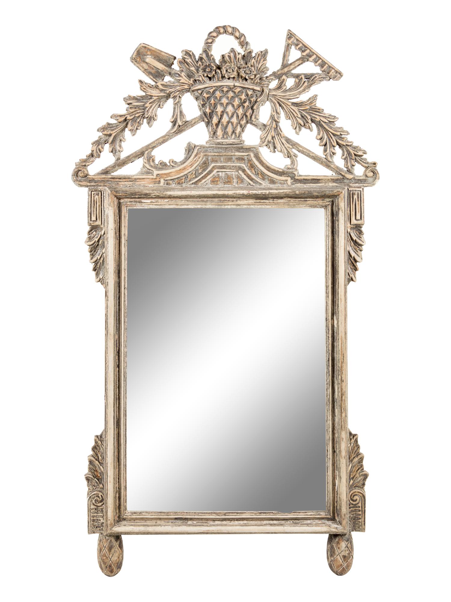 A Louis XVI Style Painted Mirror