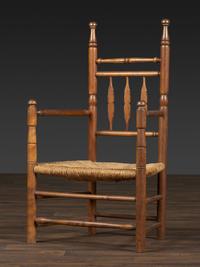 A William and Mary Turned Rush Seat Armchair