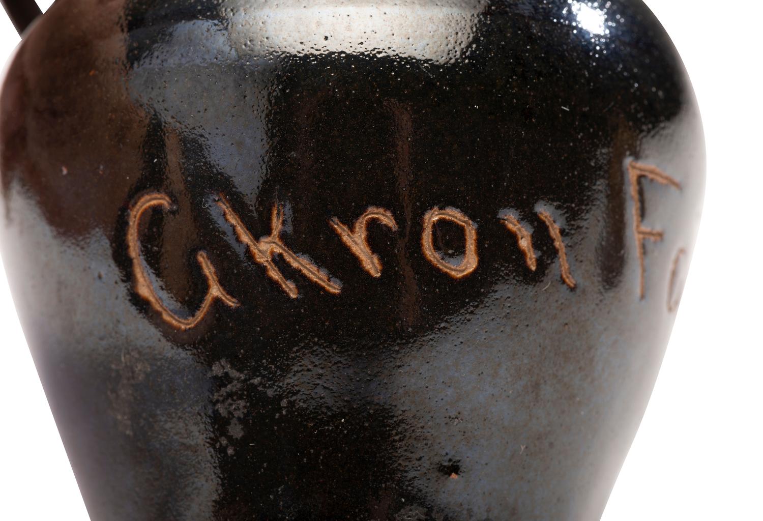 Six Fair and Amusement Park Souvenir Slip-Glazed Miniature Stoneware Vessels