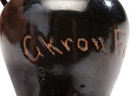 Six Fair and Amusement Park Souvenir Slip-Glazed Miniature Stoneware Vessels