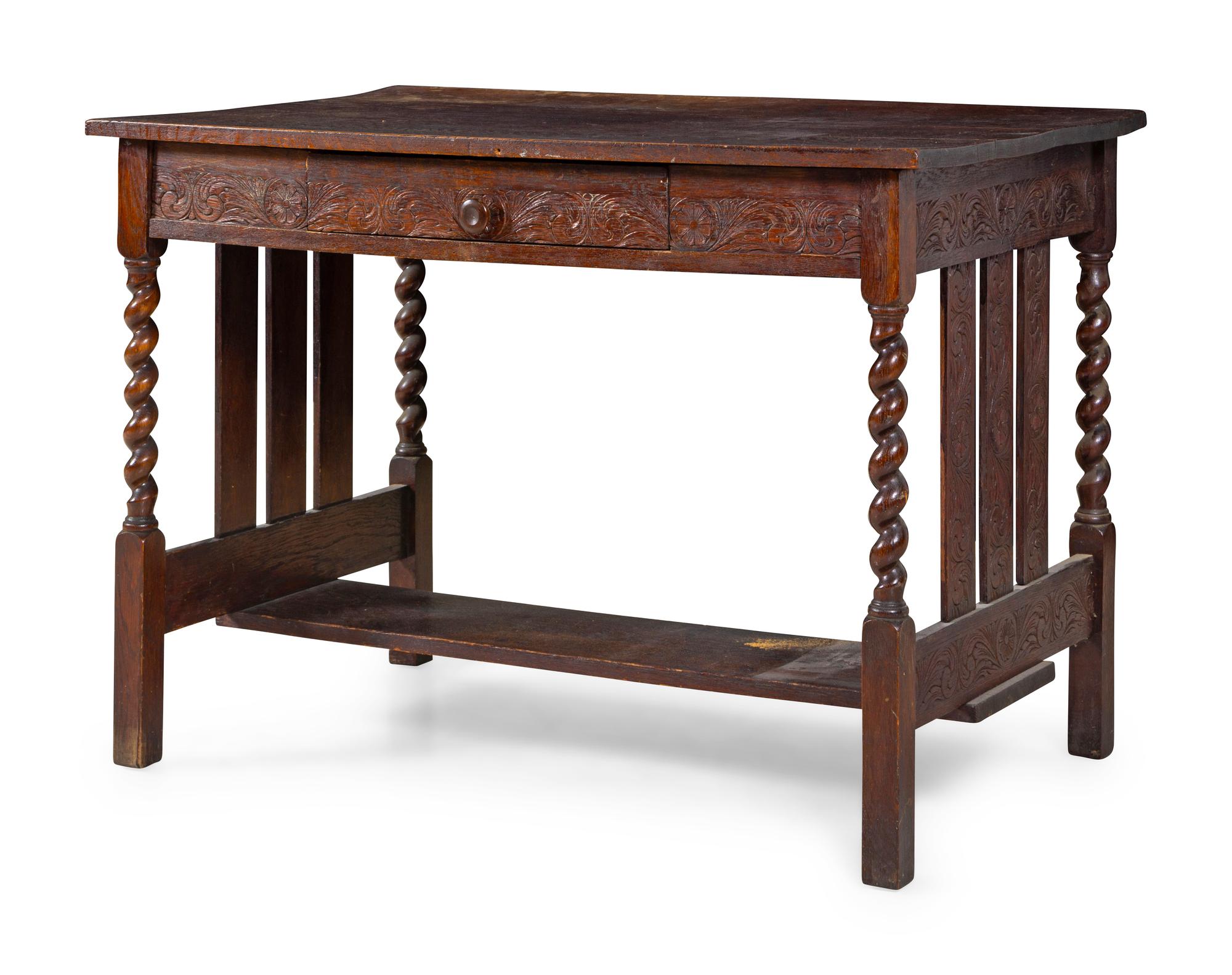 A William and Mary Style Carved Desk