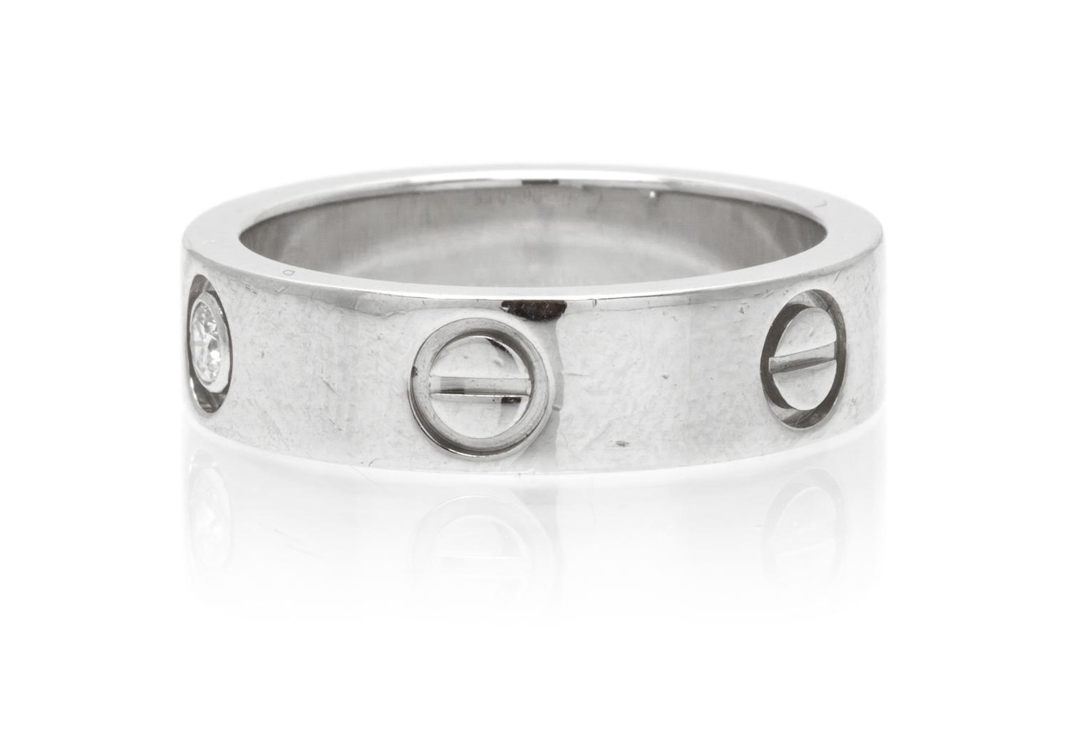 A Platinum and Diamond Love Ring, Cartier, 8.10 dwts.