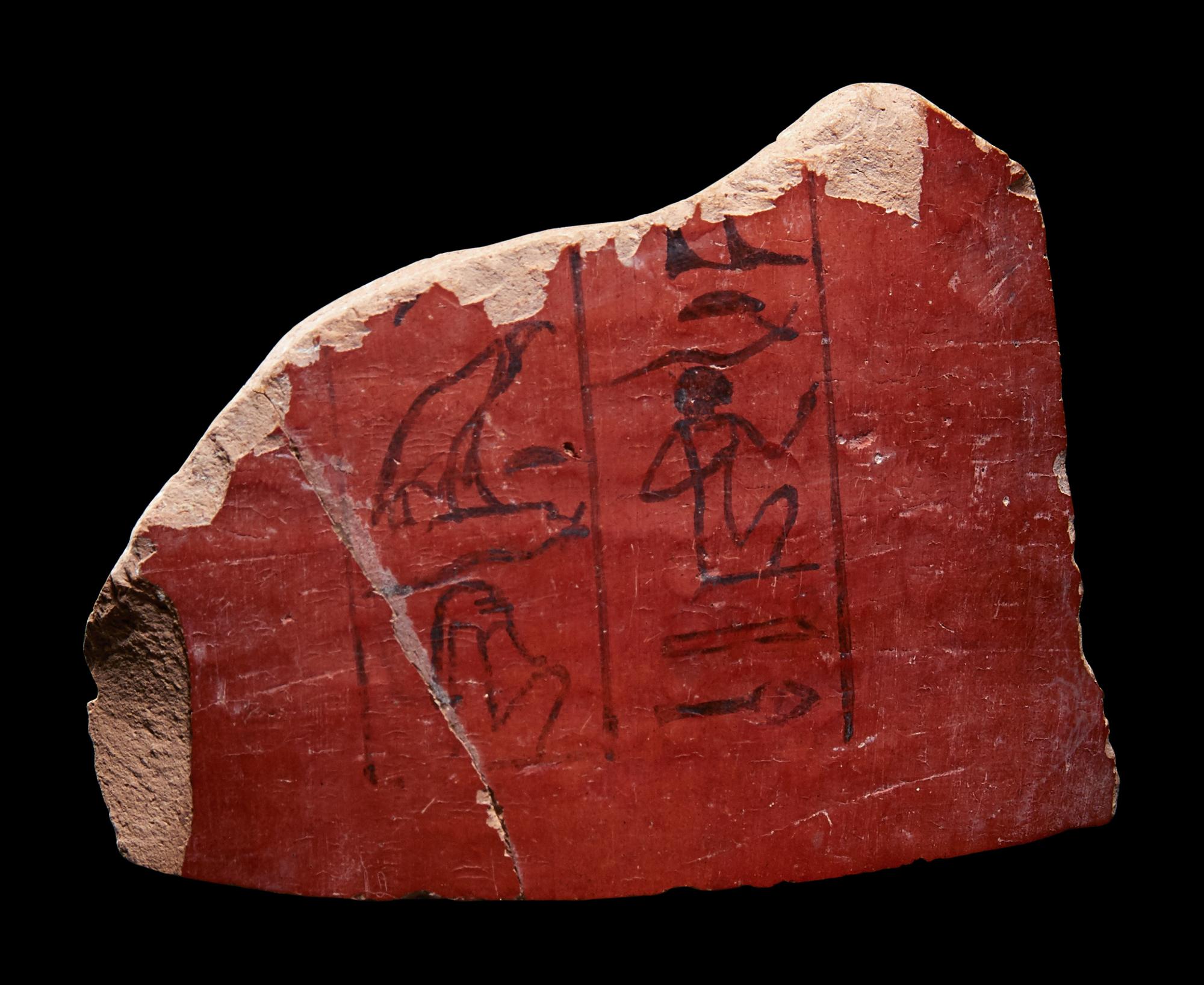 An Egyptian Pottery Fragment with Hieroglyphs