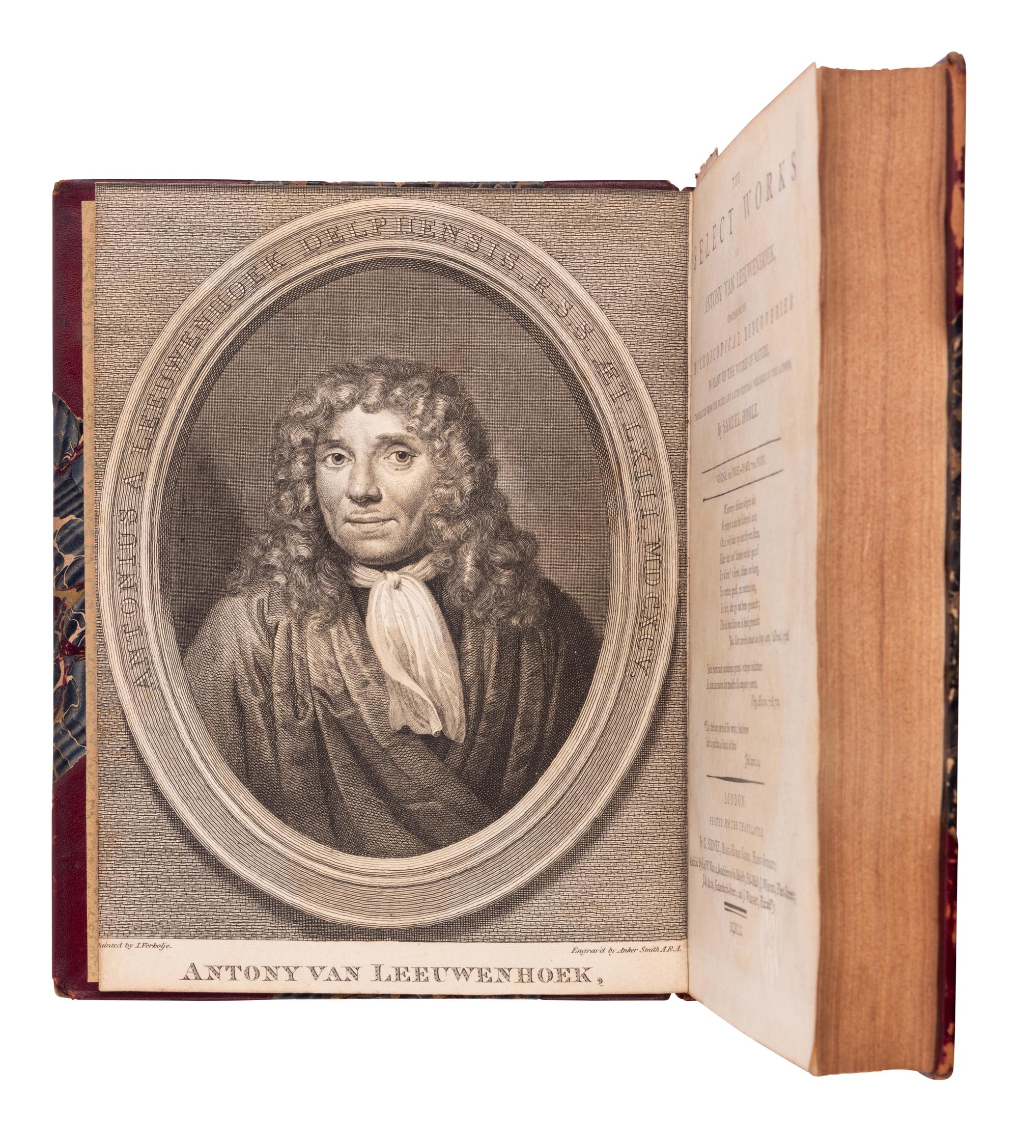 [NATURAL HISTORY]. VAN LEEUWENHOEK, Antonie (1632-1723). The Select Works of Antony van Leeuwenhoek. Translated by Samuel Hoole. London: G. Sidney, 1800-1807.