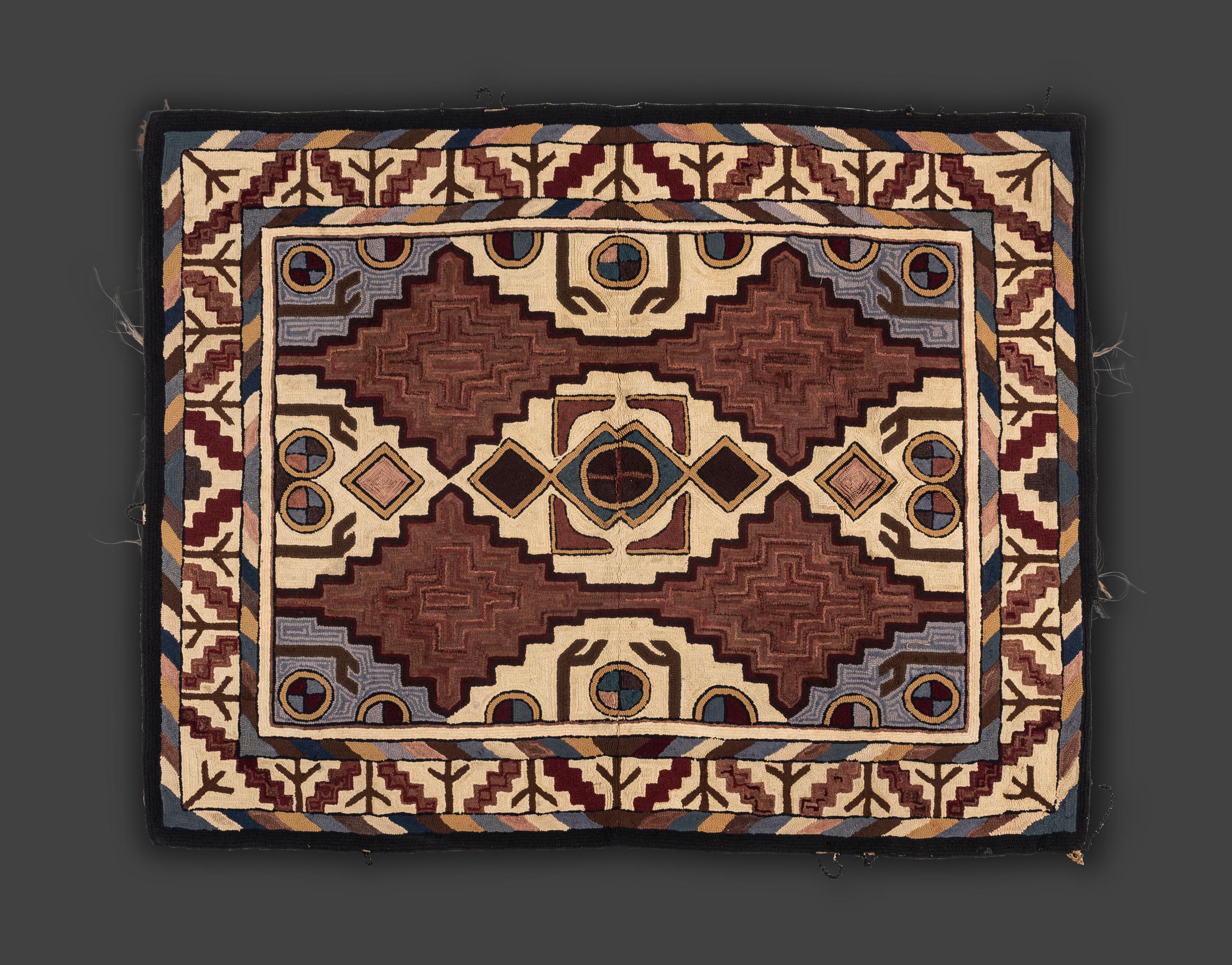 A Kazak-Inspired Hooked Rug