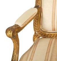 A Louis XV Style Giltwood Fauteuil
