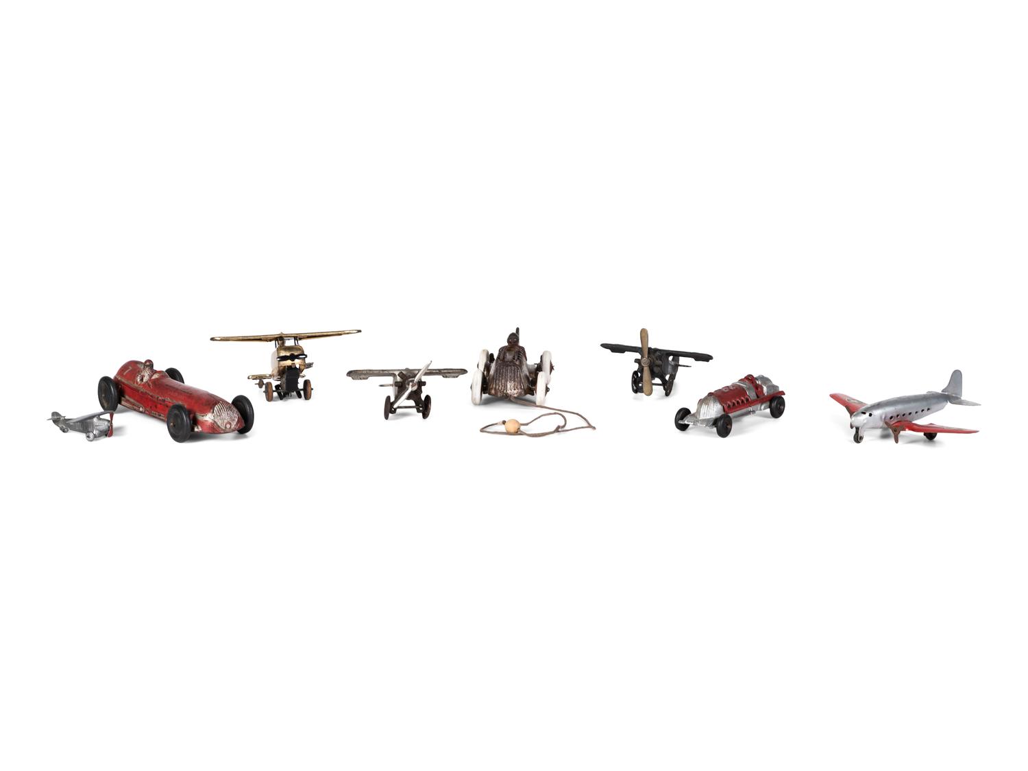 Eight Toy Race Cars and Planes