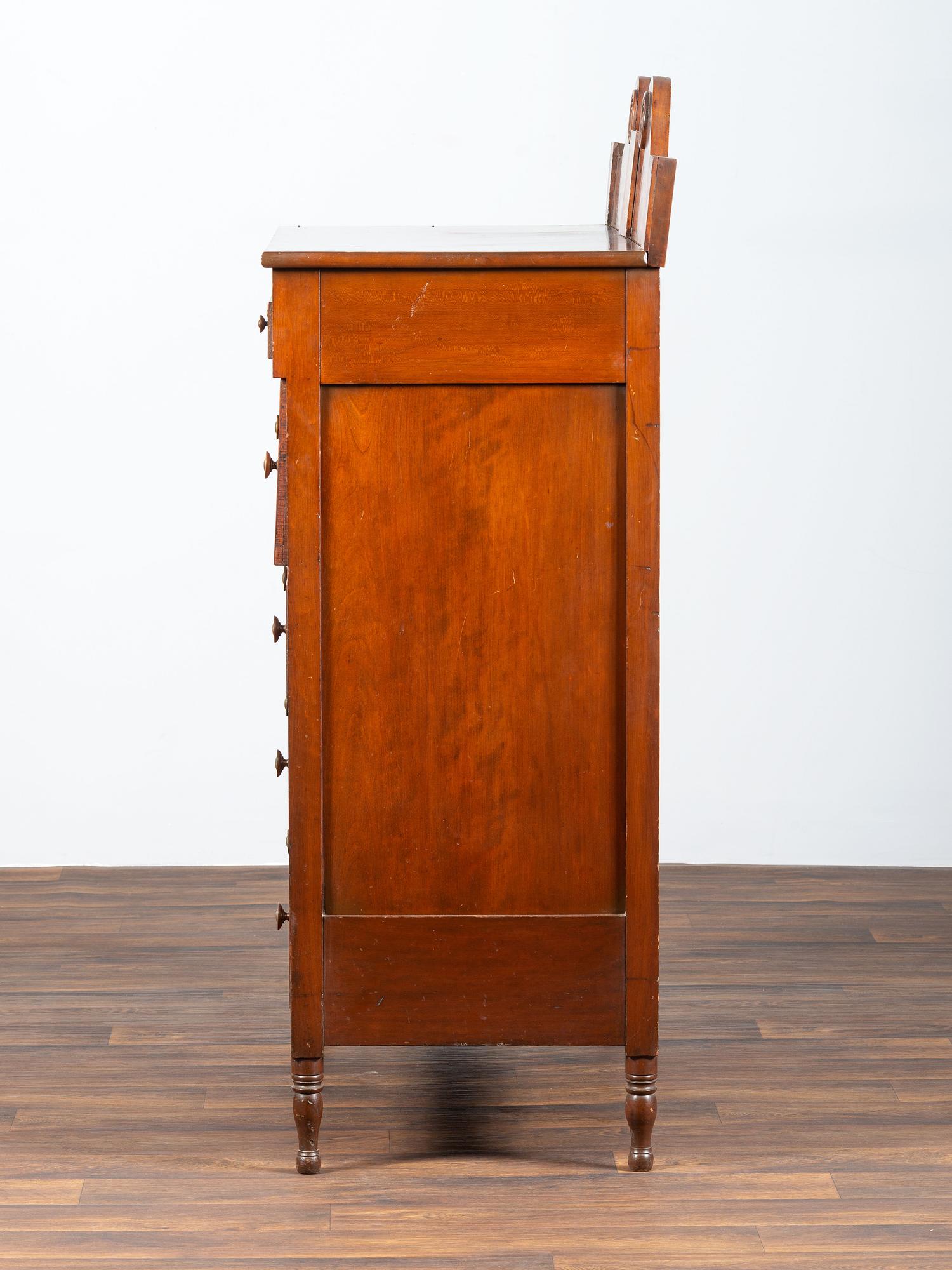 A Late Federal Figured Maple and Cherrywood Chest of Drawers