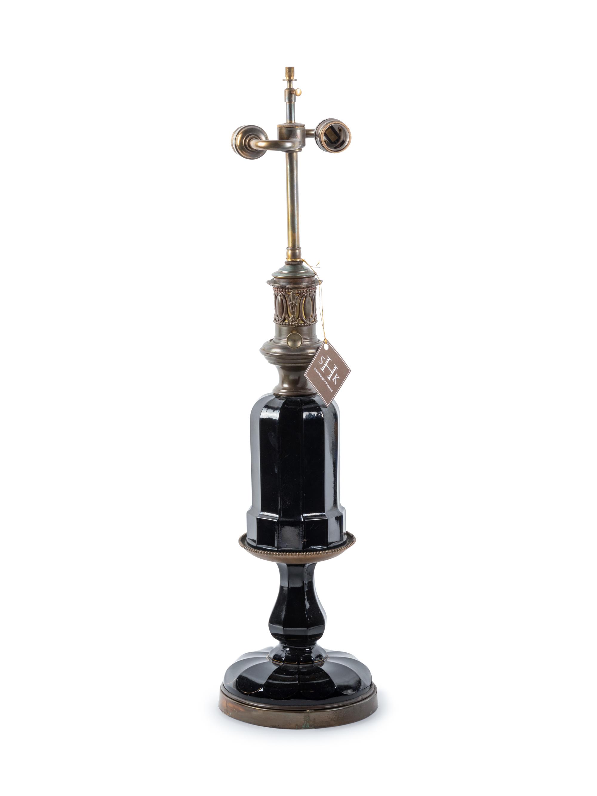 A French Glass Table Lamp