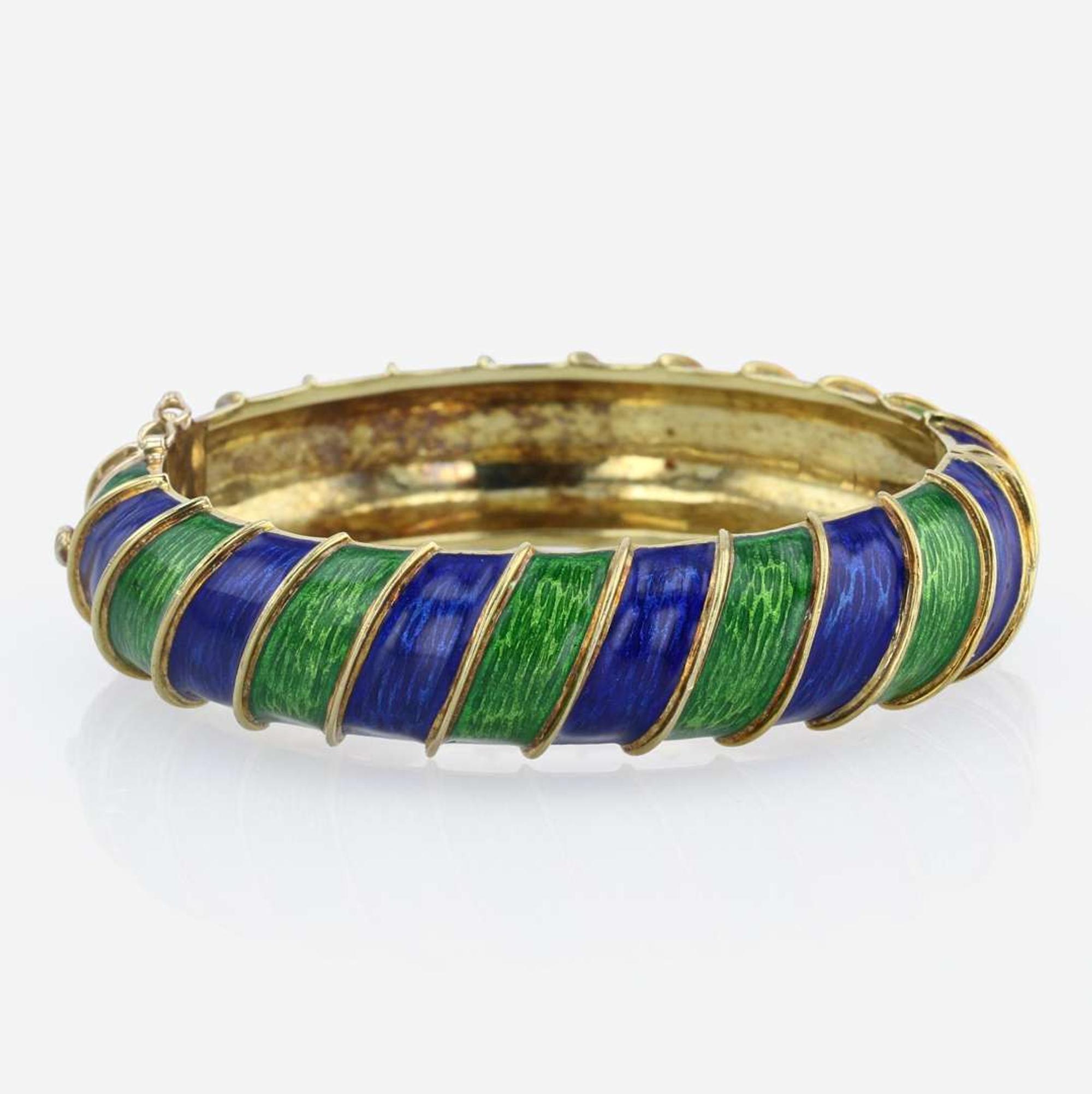 Martine 18K Yellow Gold and Enamel Bracelet