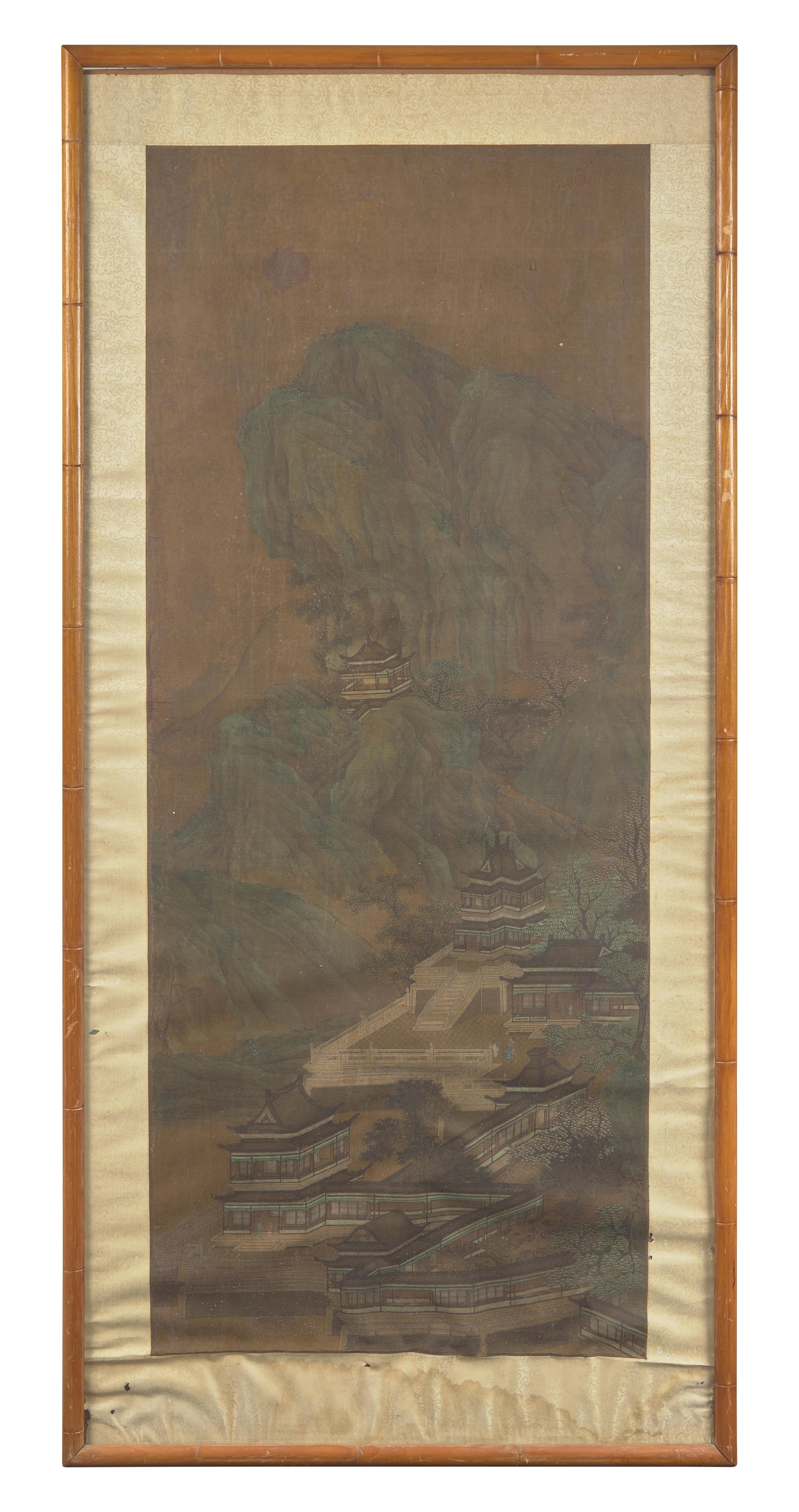 Anonymous (Chinese, 19th Century) 佚名（清晚期）絹本山水圖
