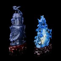 Two Lapis Lazuli Covered Vases