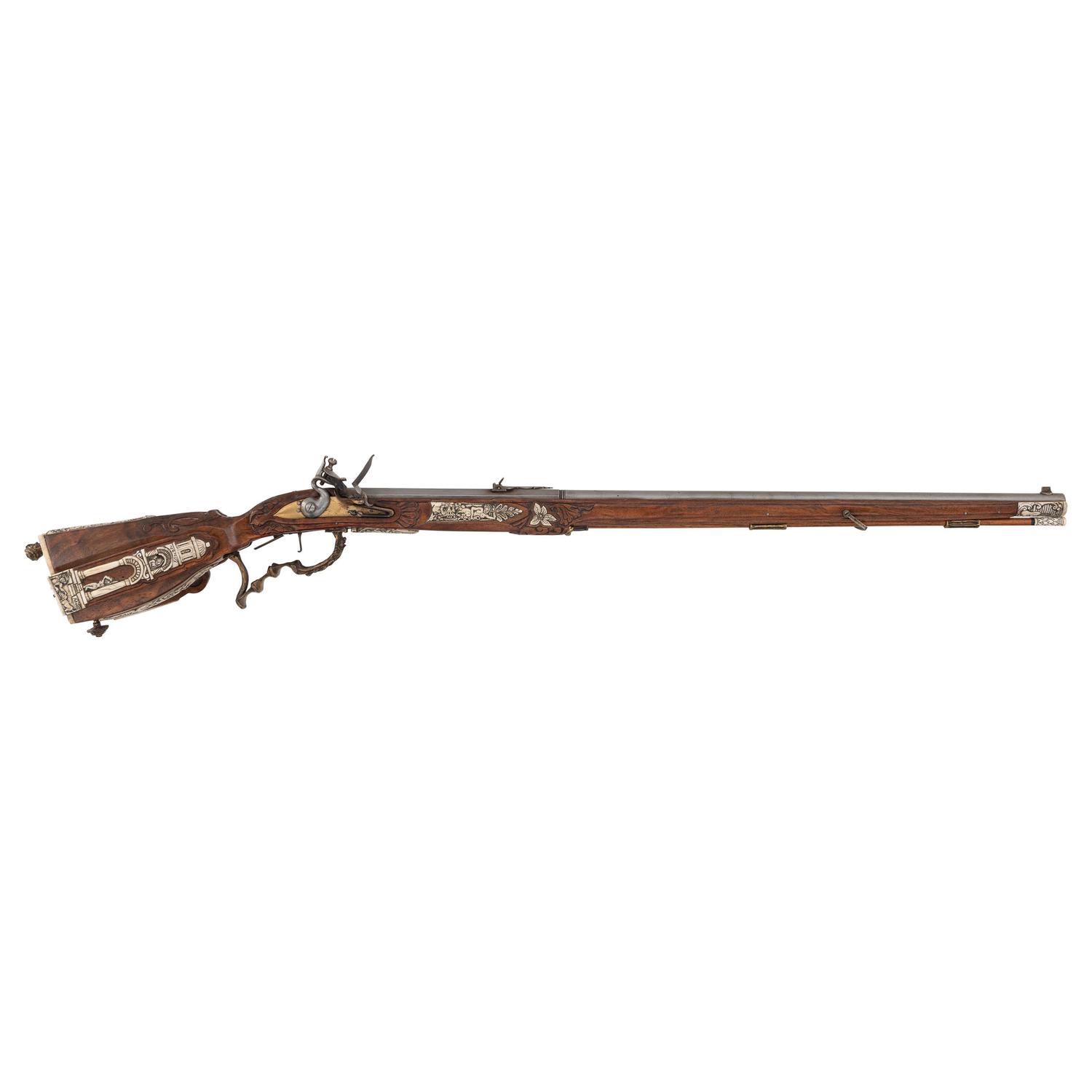 Contemporary Flintlock Rifle with Venus and Adonis Motifs