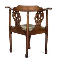 A Queen Anne Shell-Carved Walnut Corner Chair