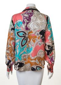 An Etro Multicolor Silk Blouse, Size 44.