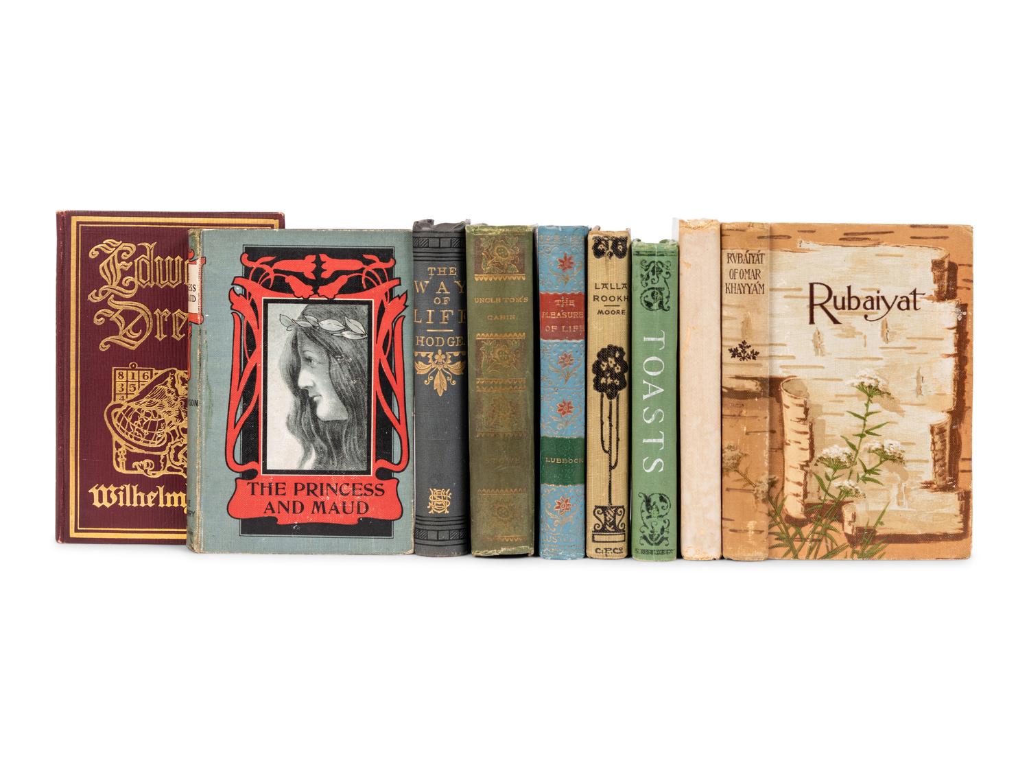 [PUBLISHER'S TRADE BINDINGS - AMERICAN]. A group of 9 decorative bindings, all duodecimos, comprising: