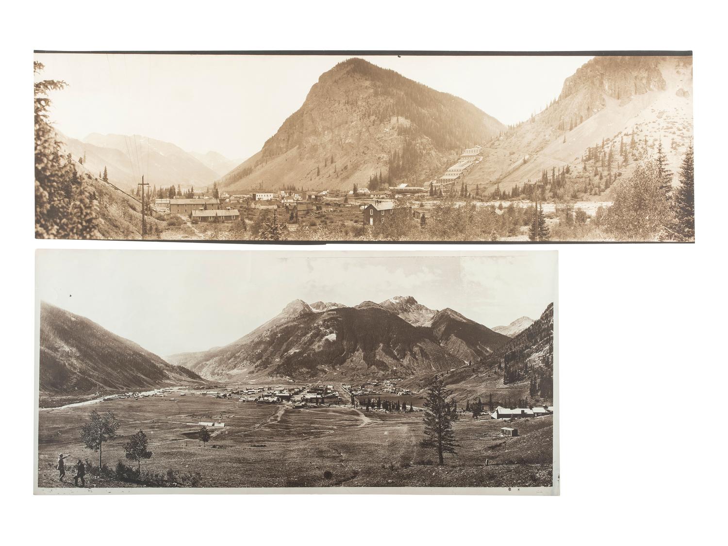 [COLORADO]. Exceptional group of 8 panoramic photographs of southern Colorado towns, comprising: