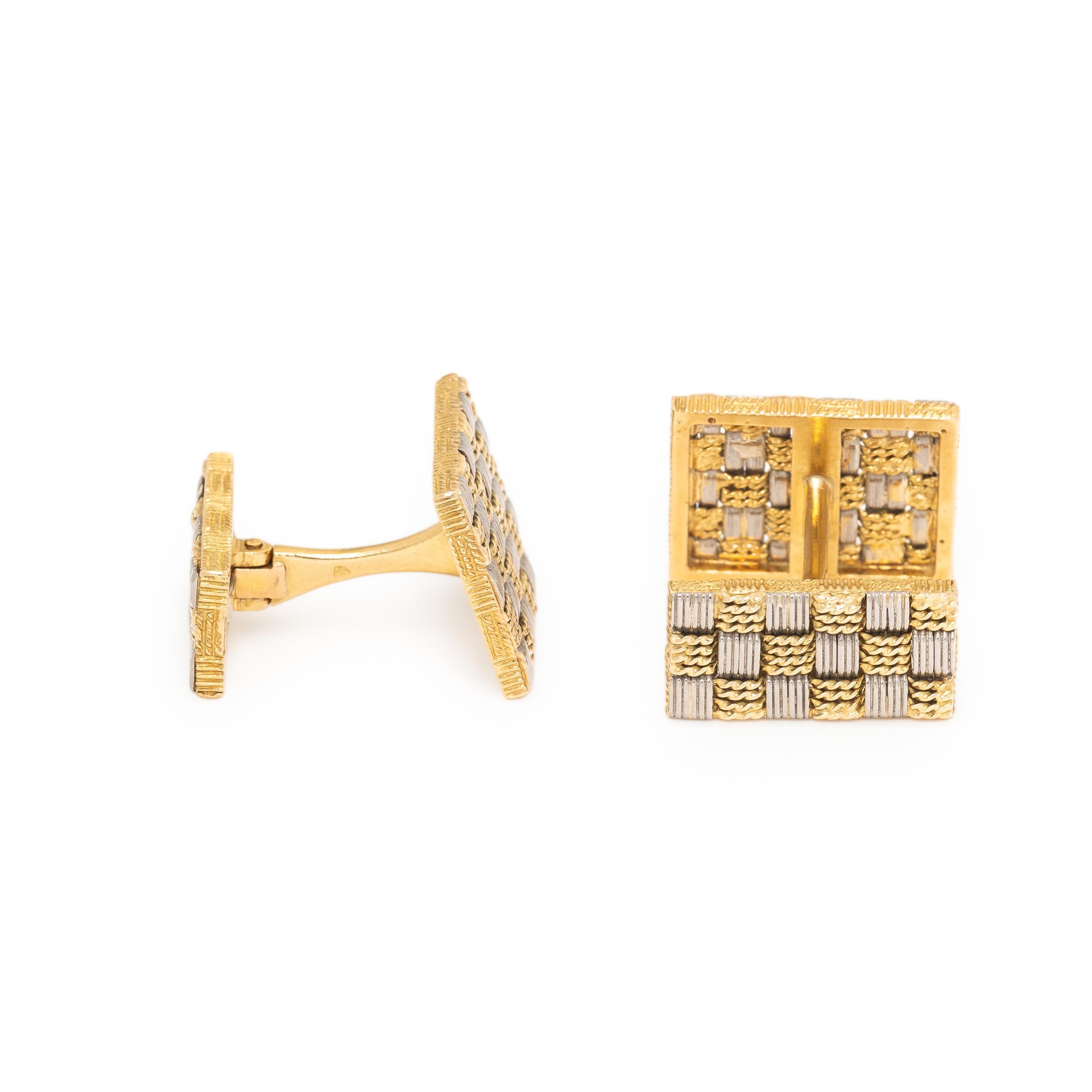 Georges L'Enfant for Cartier, Bicolor Gold Cuff Links