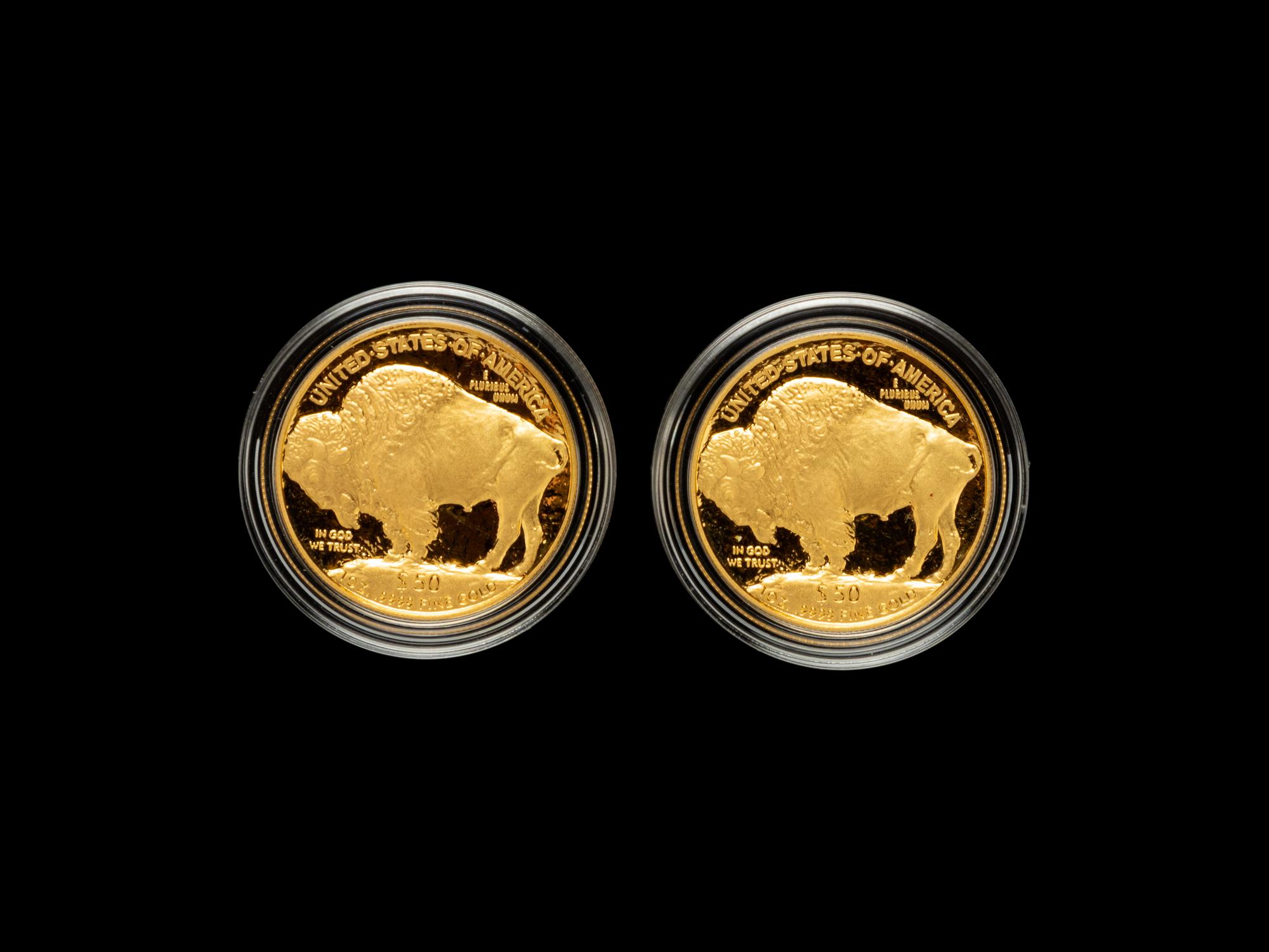Two 2006-W American Buffalo $50 1 oz. Gold Proof Coins