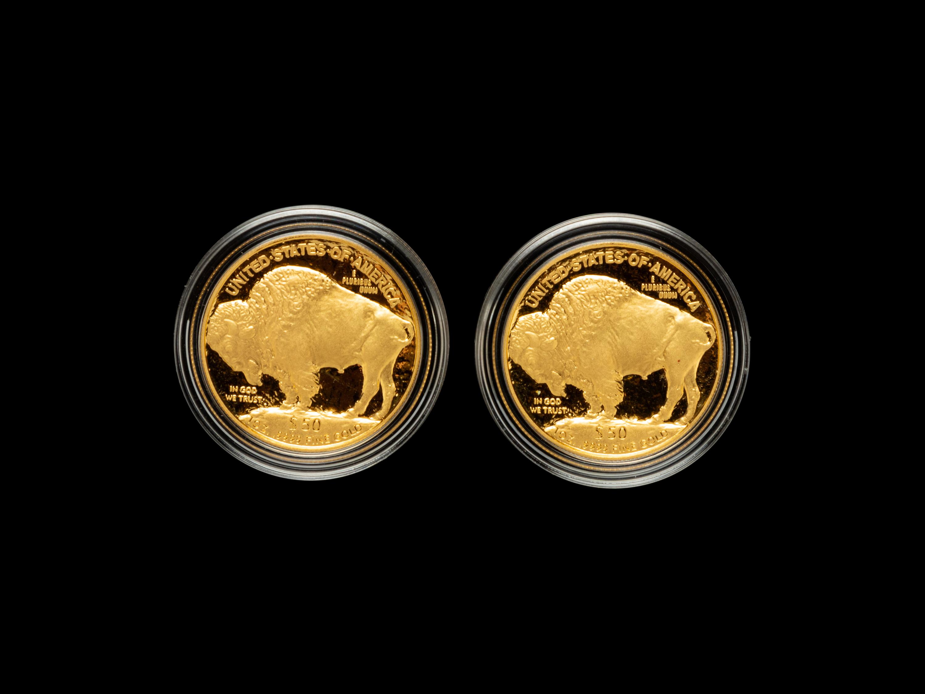 Two 2006-W American Buffalo $50 1 oz. Gold Proof Coins