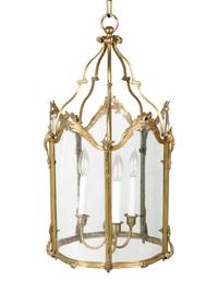 A Louis XV Style Brass Hall Lantern