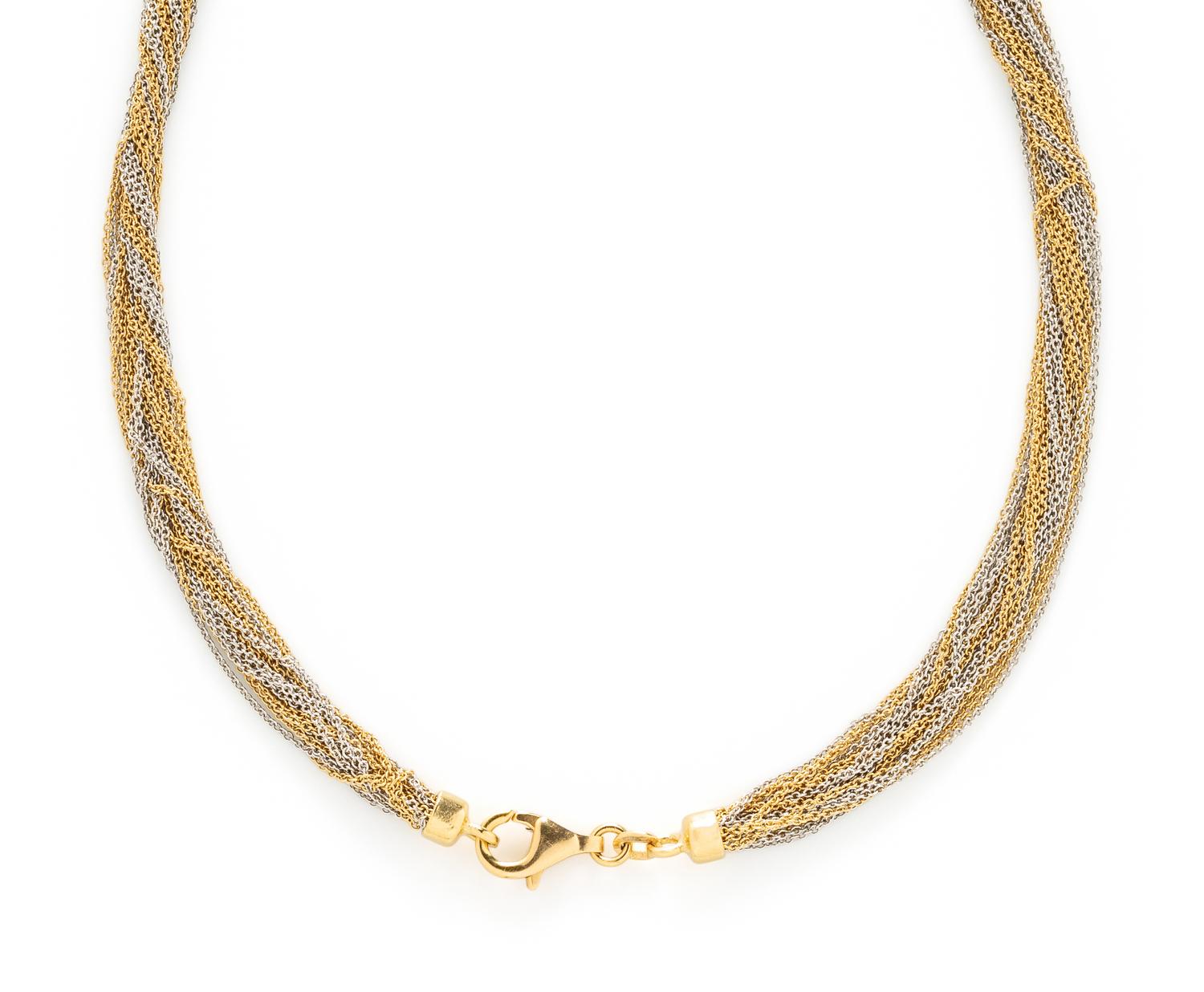 VIERI, BICOLOR GOLD MULTISTRAND NECKLACE