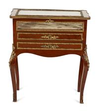 A Louis XV Style Gilt Bronze Mounted Mahogany Vitrine Table