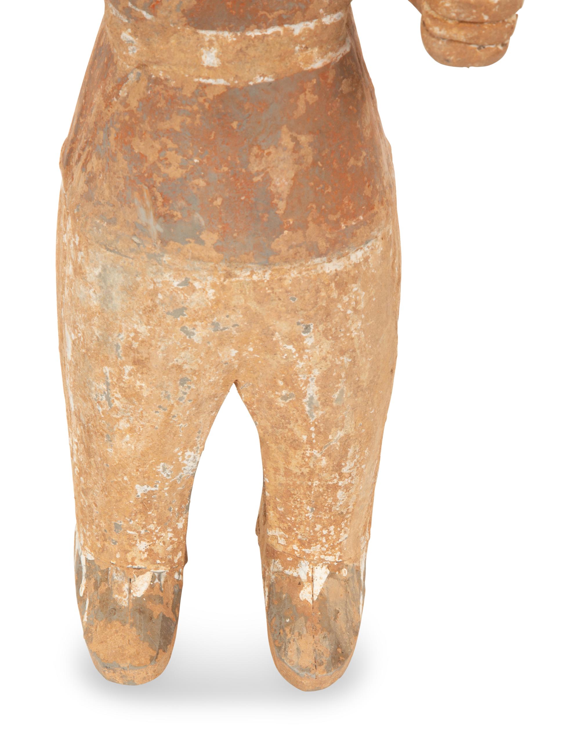 A Han Pottery Warrior Figure