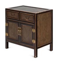 A Korean Rattan-Inset Cabinet