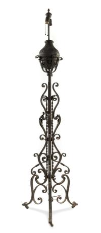 A Wrought Iron Posset Cup Holder Height 69 inches. — EARLY 20TH CENTURY