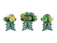Three Sets of Chinese Famille Rose 'Fruit' Porcelain Articles