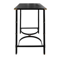 A Mid-Century Leather Topped Steel Table 29.5 " W x 19.25" D x 30" H — France, Mid-20th Century