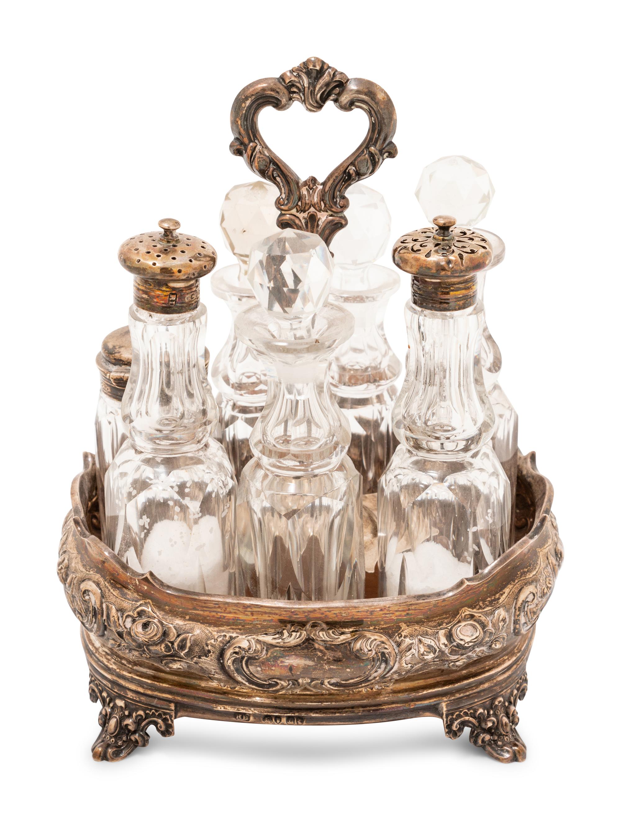 An English Silver Cruet Set