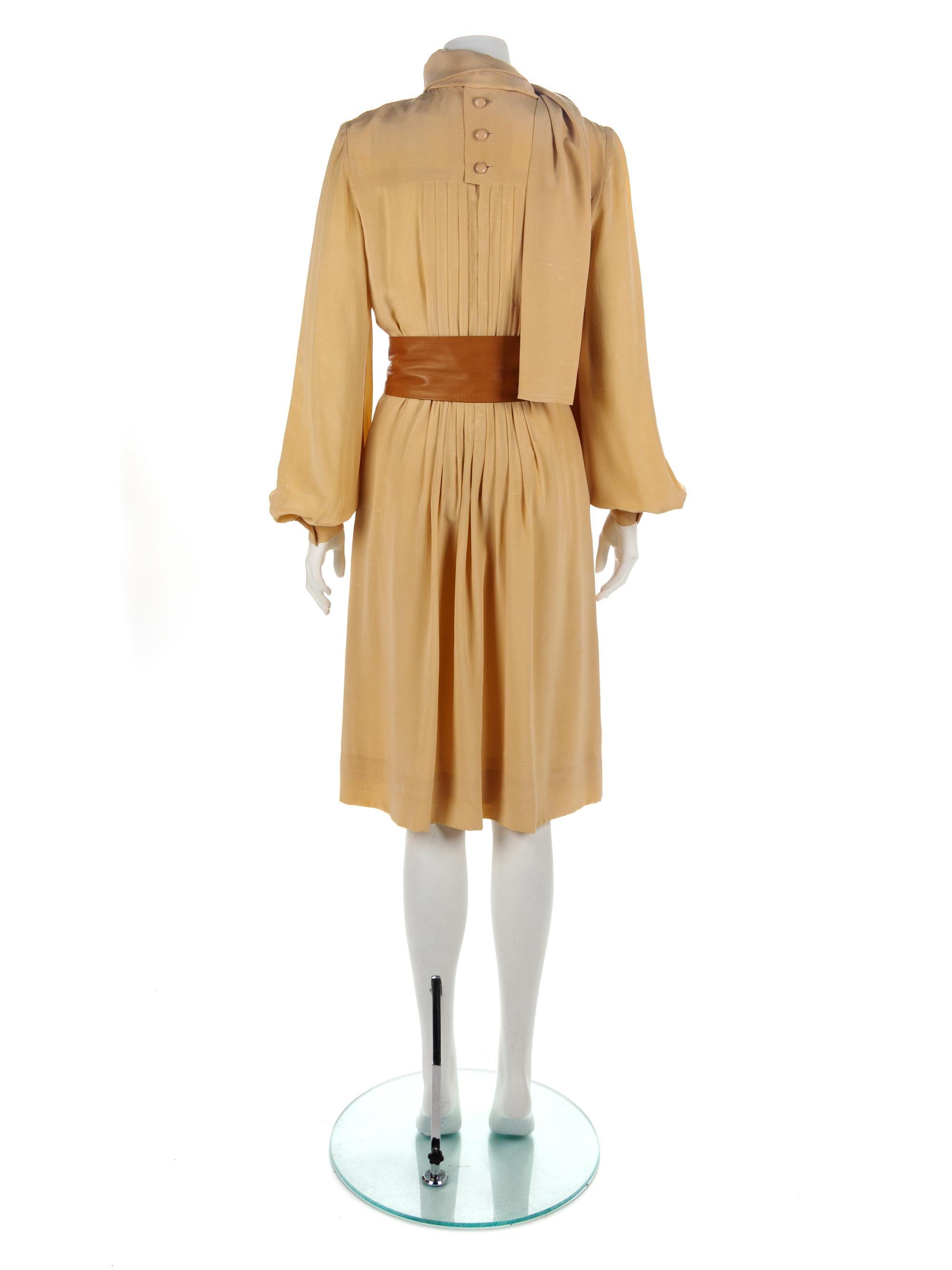 Christian Dior Haute Couture Dress, Tie and Belt, 1975