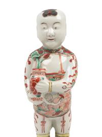 A Pair of Chinese Export Porcelain Models of Standing Boys