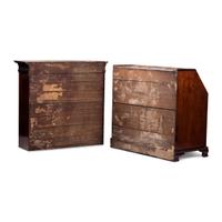 A George III Carved and Paneled Mahogany Secretary Bookcase