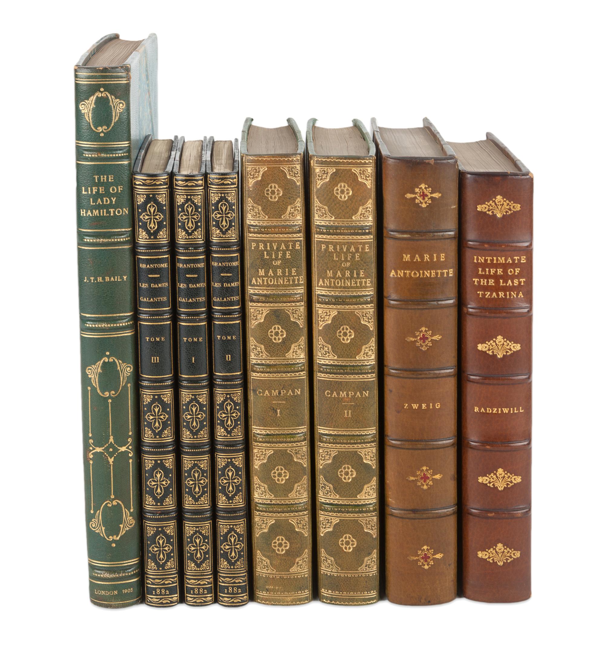[FINE BINDING - MEMOIR]. A group of 5 works, comprising: