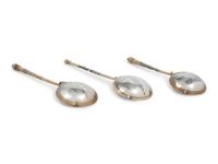 Three Russian Niello Silver Spoons