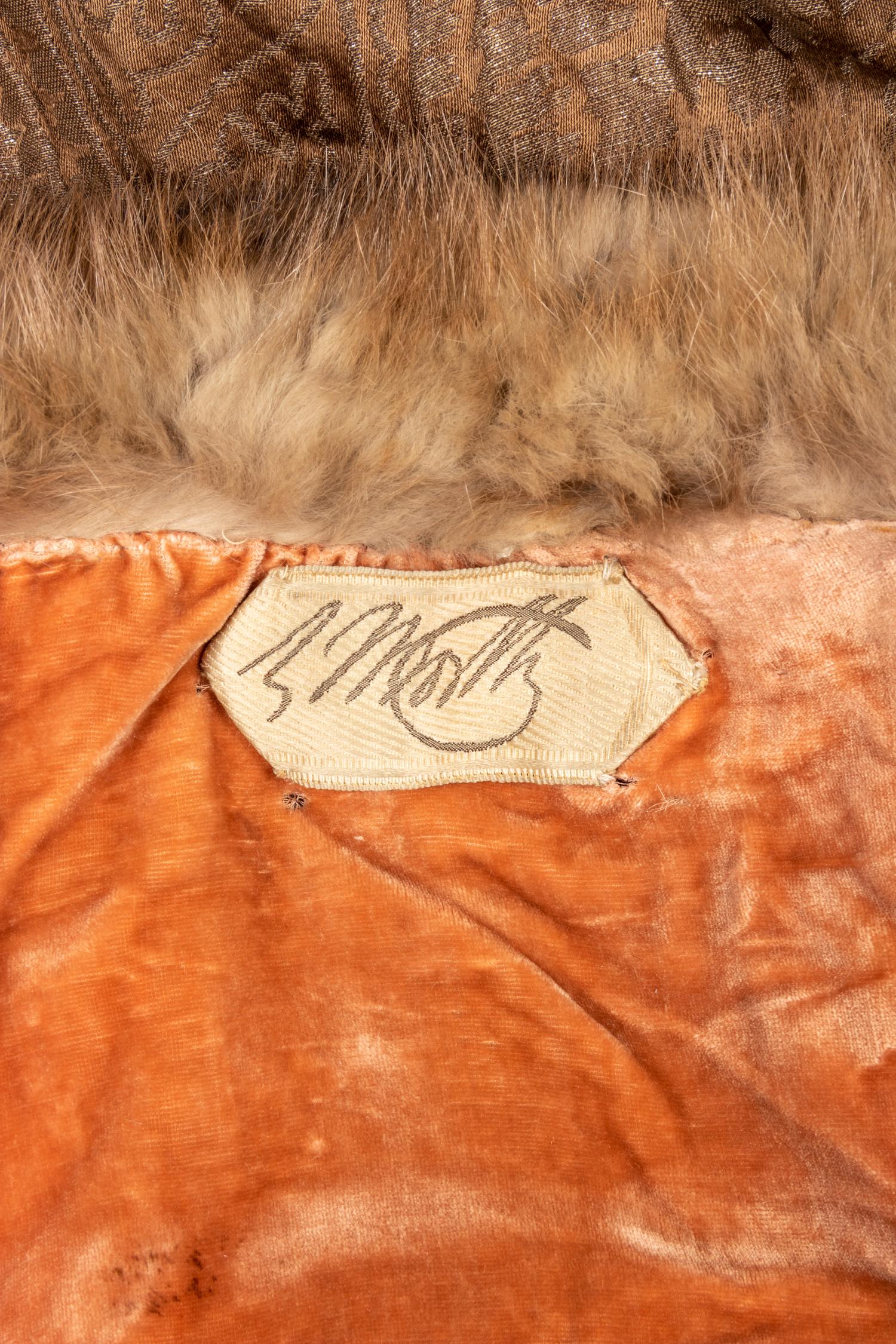 House of Worth Haute Couture Coat Trimmed in Fur, 1920s